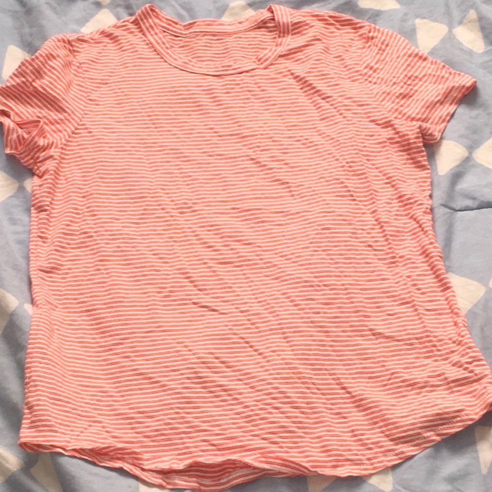 Salmon and White tshirt